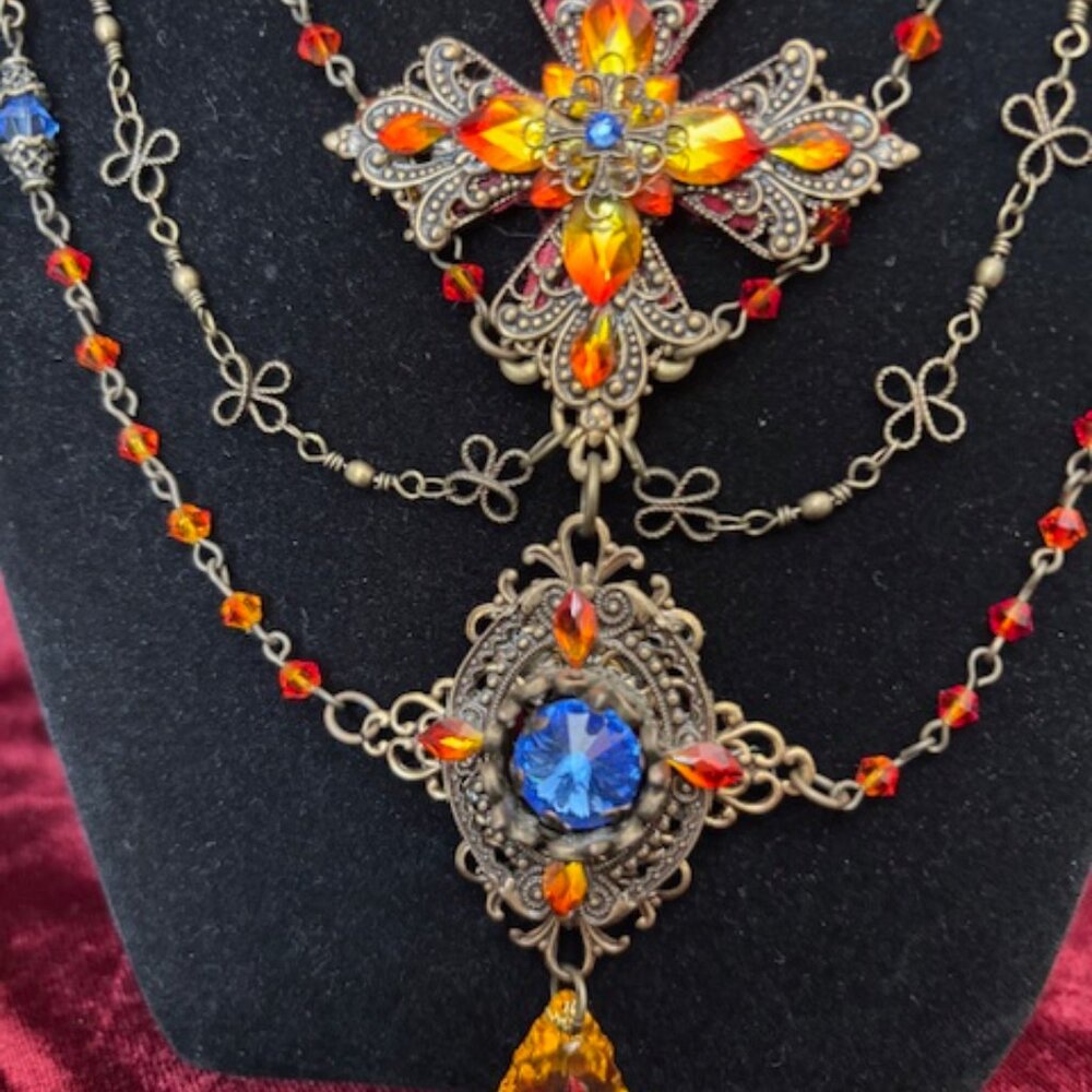 Edwardian/Victorian handmade crystal necklace - Picture 3 of 7